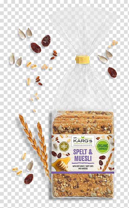Muesli Crispbread Breakfast cereal Spelt Cracker, Bread package transparent background PNG clipart
