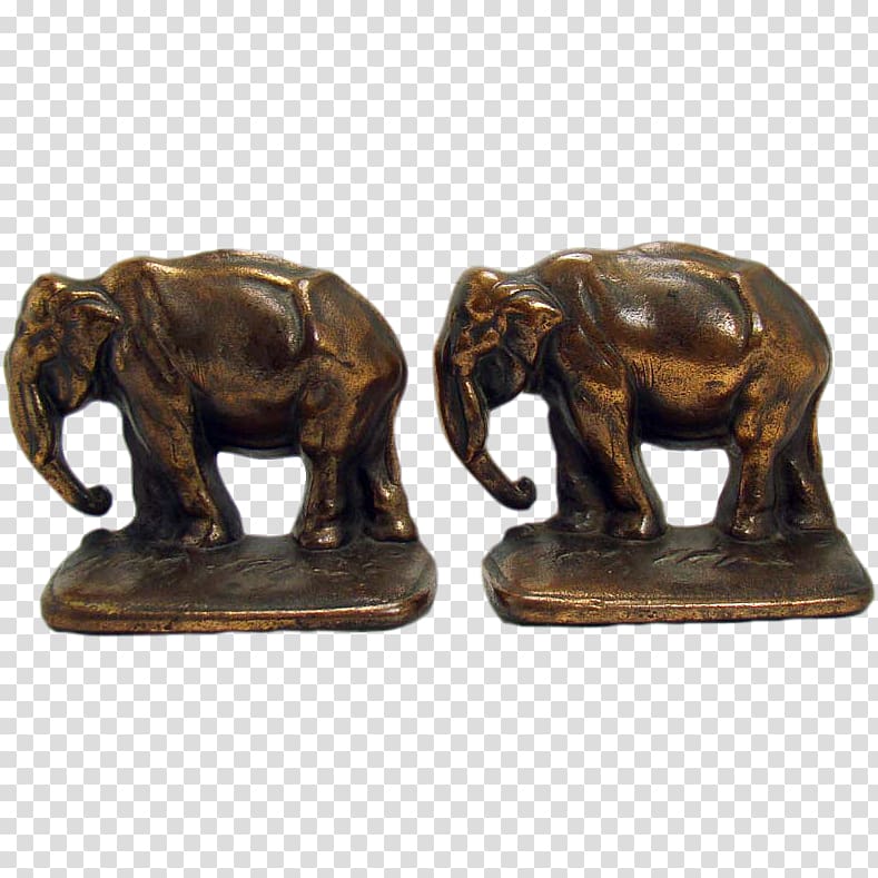 Bookend African elephant Bronze Marble, continental decoration transparent background PNG clipart