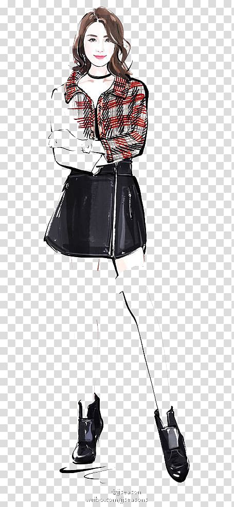 Liu Shishi Chanel Fashion Model Illustration, Cartoon girl transparent background PNG clipart