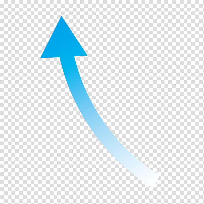 blue up curve arrow transparent background PNG clipart