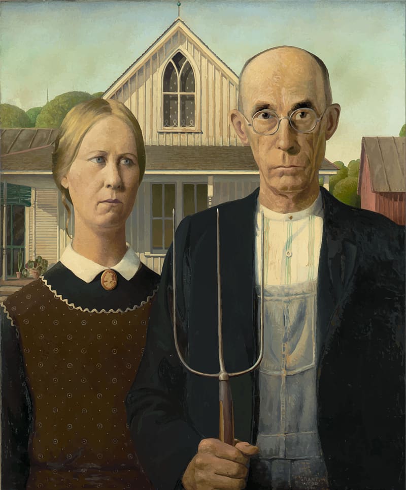 Grant Wood Art Institute of Chicago American Gothic House Royal ...