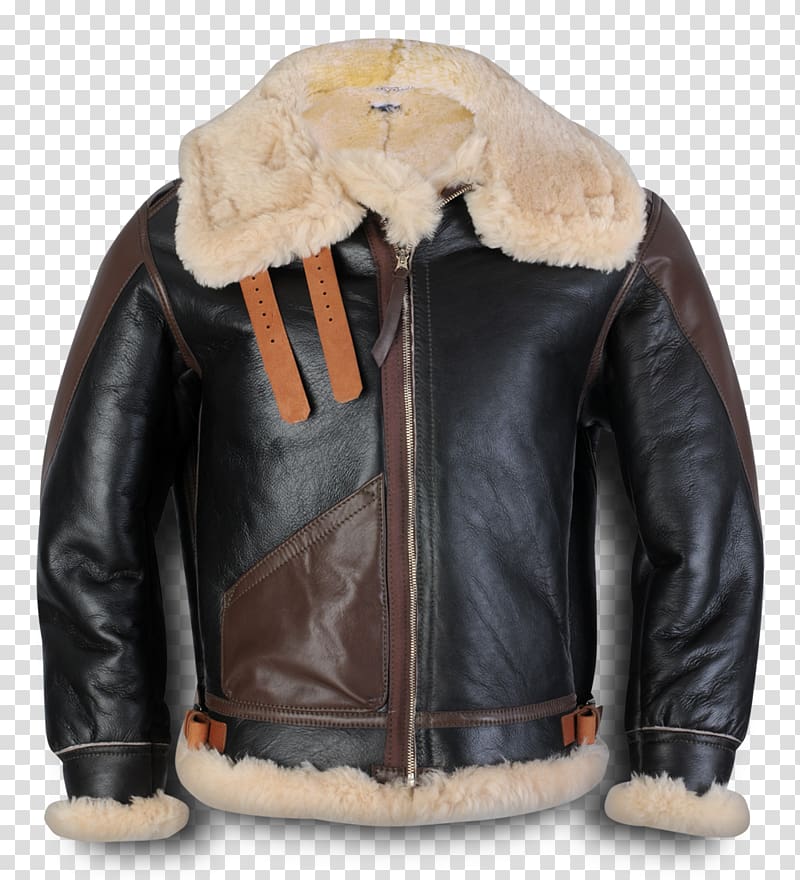 Leather jacket Shearling coat Flight jacket, jacket transparent background PNG clipart