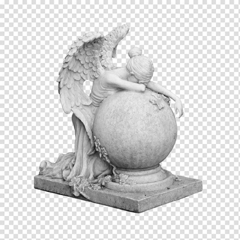 Statue Classical sculpture Figurine Stone carving, angel transparent background PNG clipart
