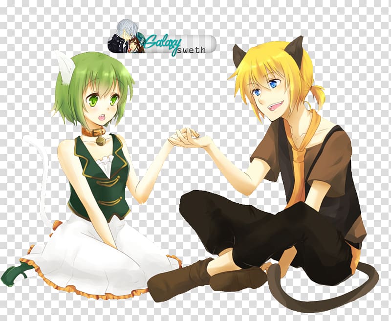 Megpoid Vocaloid Hatsune Miku Kagamine Rin/Len, family cat transparent background PNG clipart