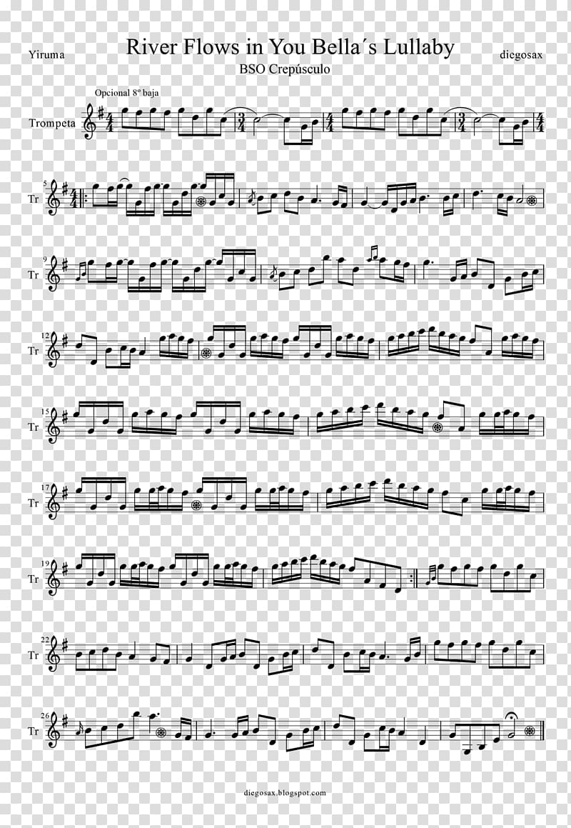 River Flows in You Sheet Music Clarinet, sheet music transparent background PNG clipart