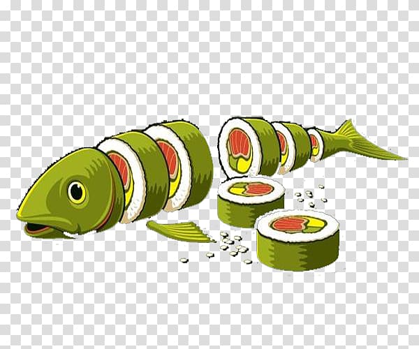 Sushi Fish Japanese amberjack, Army green sushi fish transparent background PNG clipart