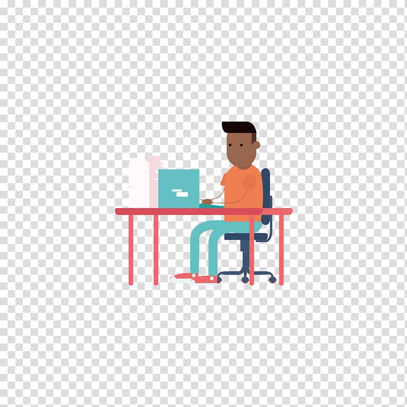 Computer Designer , A man who works beside a computer transparent background PNG clipart