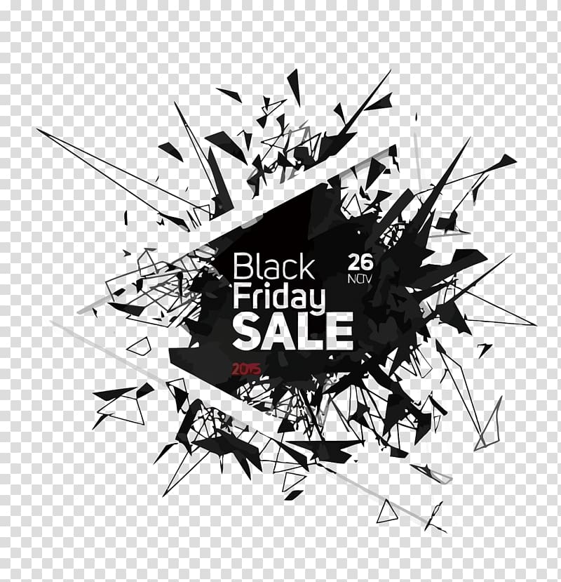 Black friday Sale logo, Black Friday Poster, geometry crushing black five transparent background PNG clipart