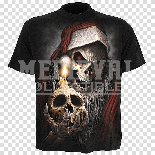 T-shirt Sleeve Death Clothing Skull, T-shirt transparent background PNG clipart