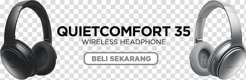 Headphones Bose QuietComfort 35 Headset Bose Corporation Wireless, black headphones transparent background PNG clipart