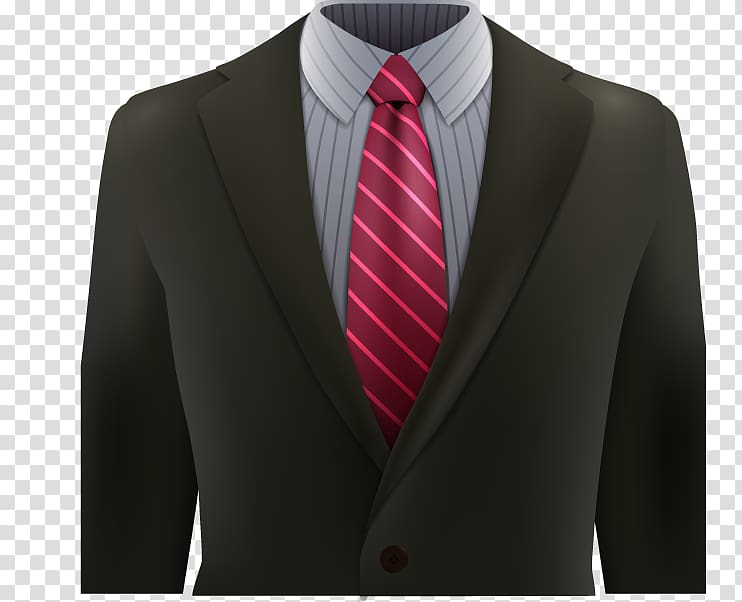 Tuxedo Suit Formal wear Necktie, Decorative red striped tie men\'s suits transparent background PNG clipart
