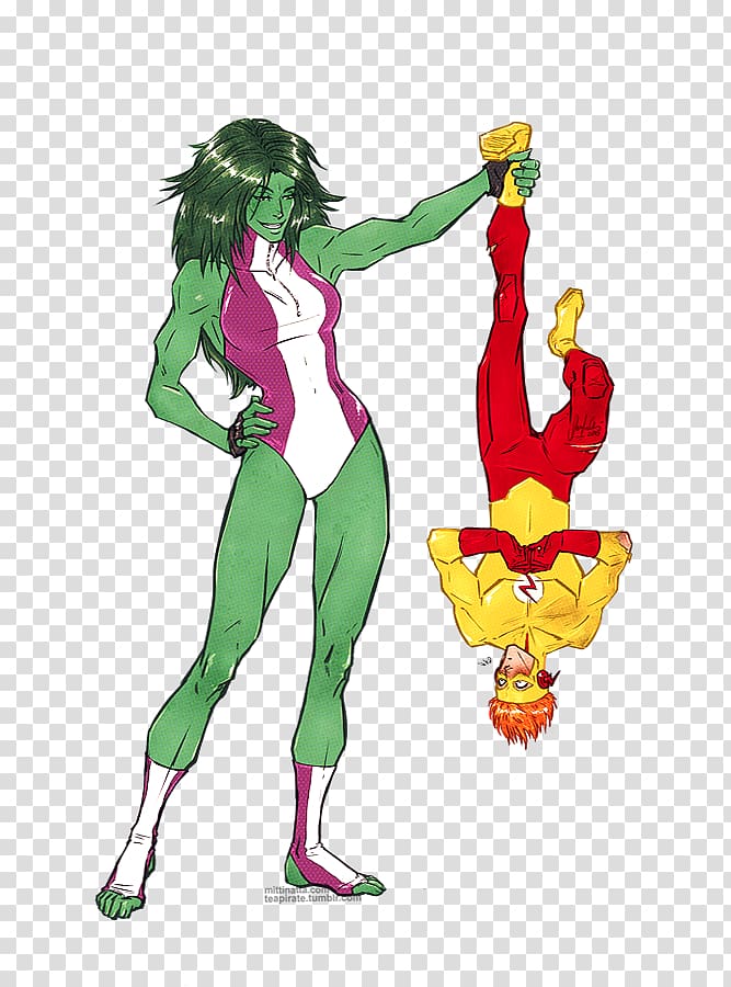She-Hulk The Flash Wally West, she hulk transparent background PNG clipart