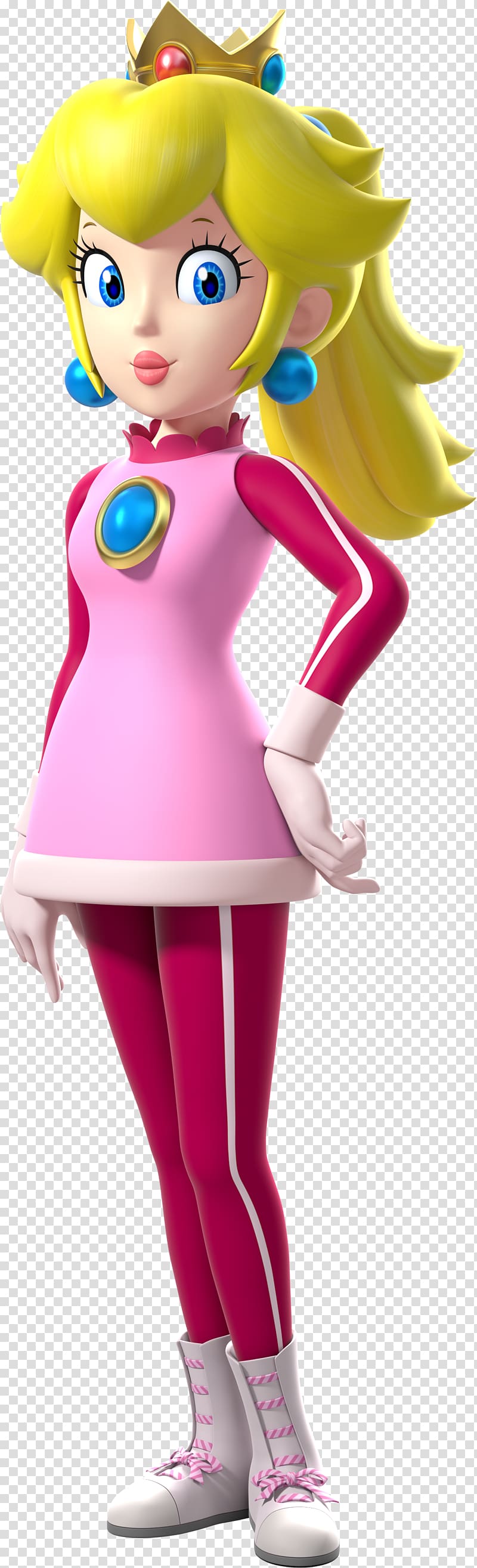 Illustration Pink M Figurine Mascot, princess peach transparent background PNG clipart