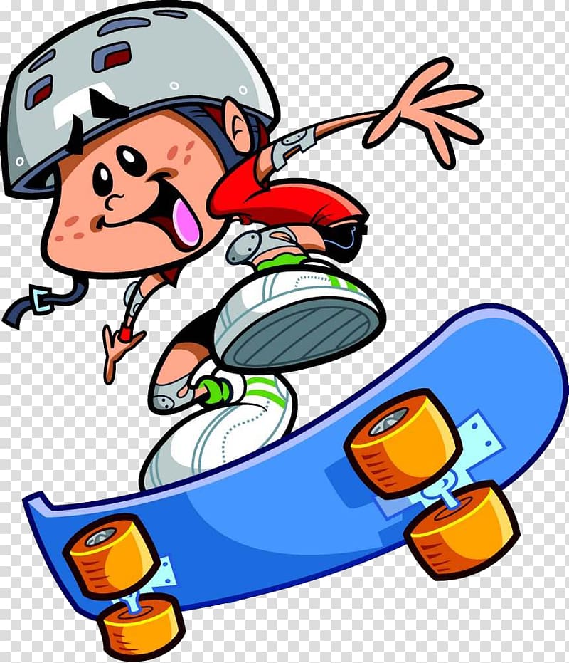 Skateboarding Cartoon , Skateboard kid transparent background PNG