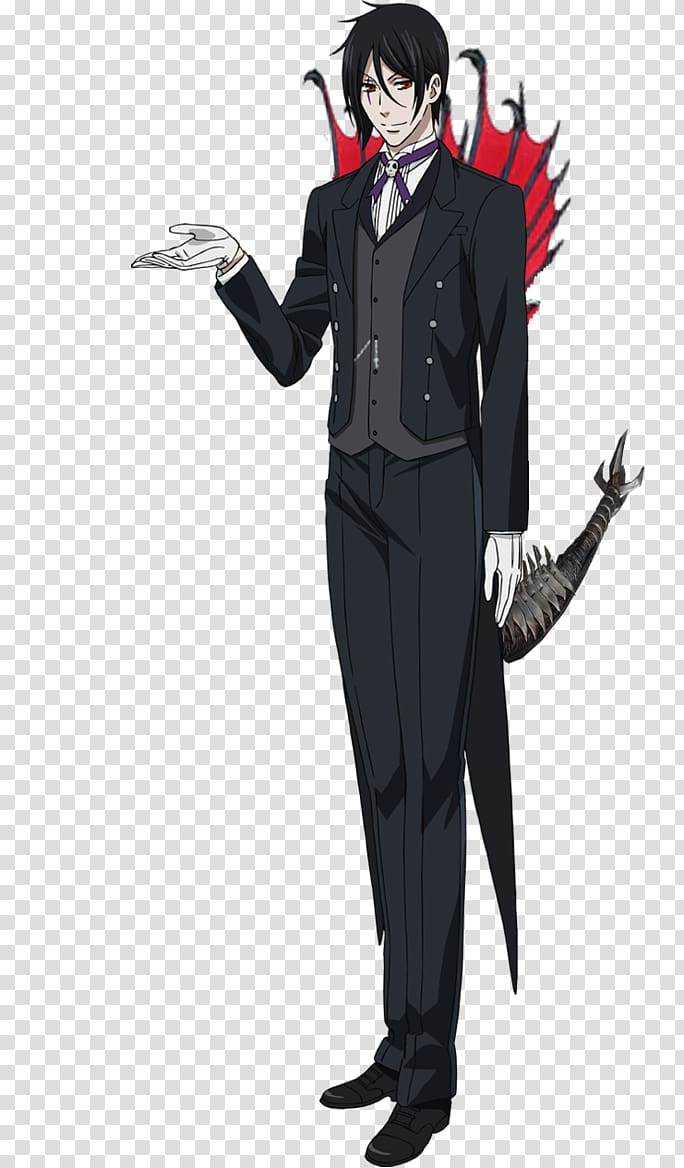 Sebastian Michaelis Ciel Phantomhive Black Butler Costume, Anime transparent background PNG clipart