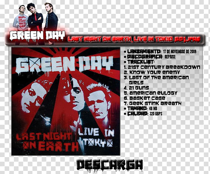 Green Day Last Night on Earth: Live in Tokyo Punk rock Music, Rs Day transparent background PNG clipart