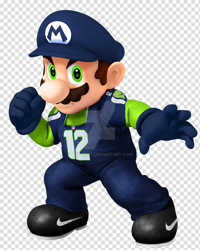 Super Mario Bros. Seattle Seahawks Super Smash Bros. for Nintendo 3DS and Wii U, seattle seahawks transparent background PNG clipart
