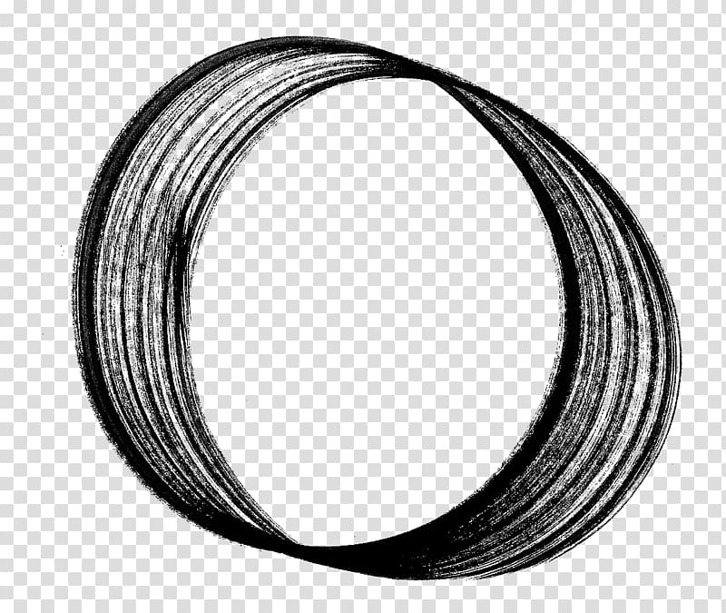 Wire Circle Black Brush Silver, brush stroke circle transparent background PNG clipart