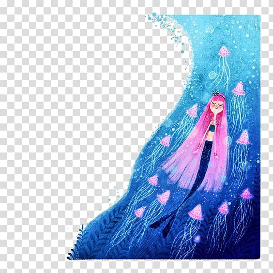 Drawing Art Illustration, Fantasy Mermaid transparent background PNG clipart