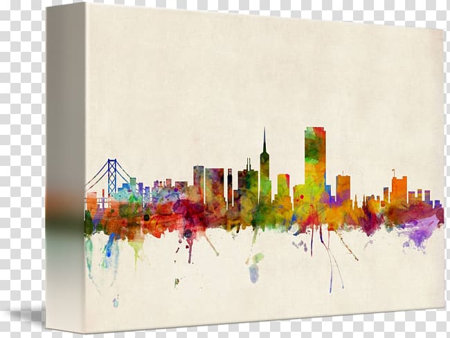 San Francisco Canvas print Gallery wrap Art, san francisco skyline transparent background PNG clipart