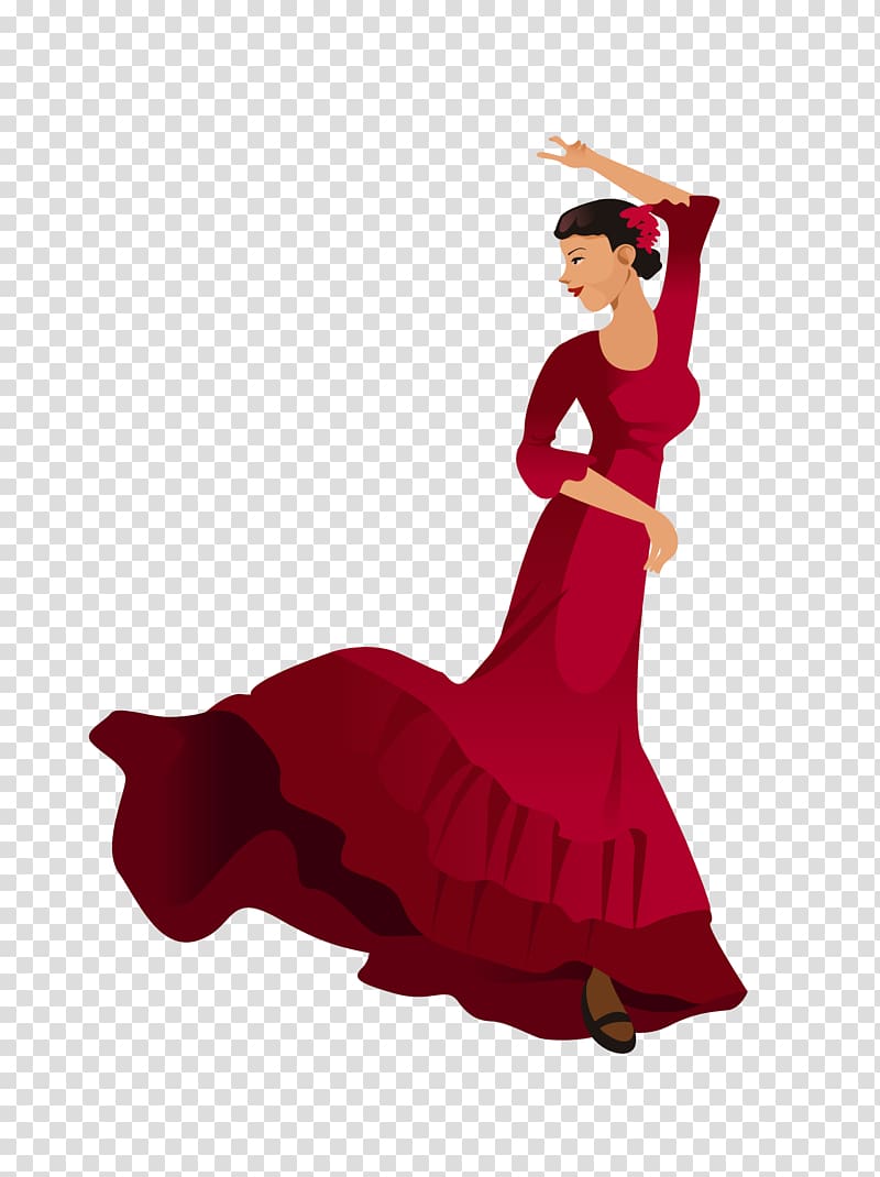Spain Flamenco Illustration, Dancers transparent background PNG clipart