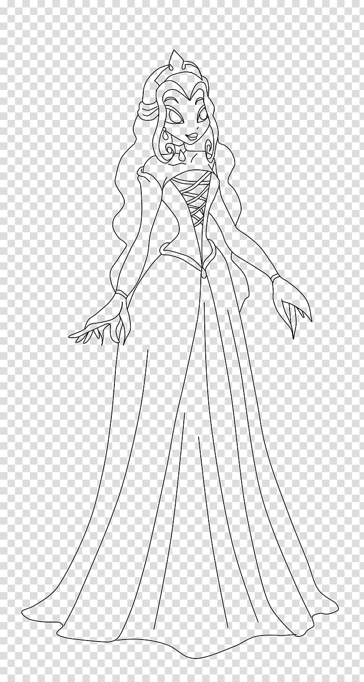 Drawing Line art Dress Sketch, Thea Queen transparent background PNG clipart