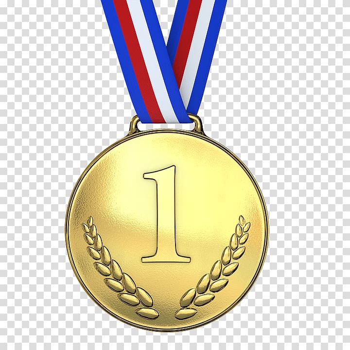 gold medallion, Gold Medal First One transparent background PNG clipart