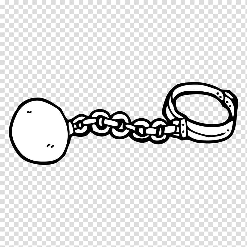 Ball and chain Cartoon , Hand drawn handcuffs shackles transparent background PNG clipart