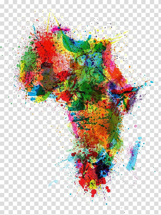 painted Africa continent illustration, Africa Canvas print Printmaking Art Map, Map of Africa transparent background PNG clipart
