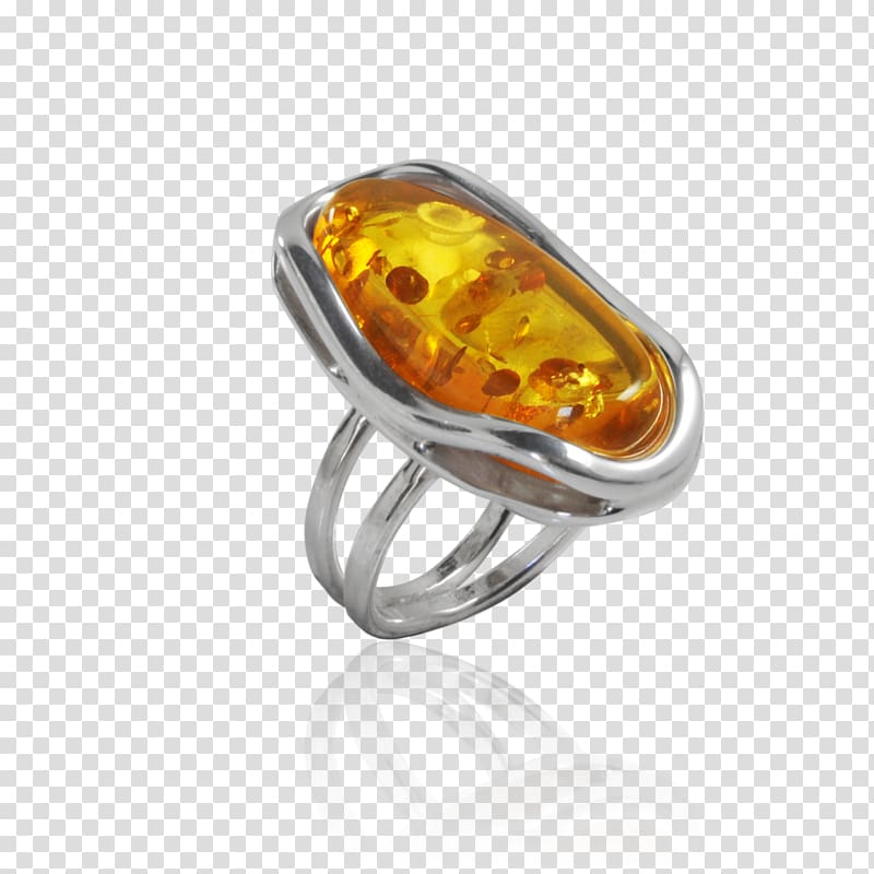 Baltic amber Ring Jewellery Silver, ring transparent background PNG clipart