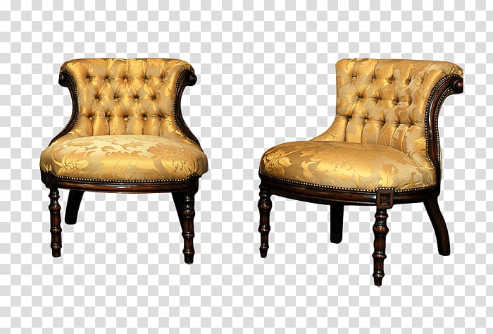 Table Chair Couch, Golden Armchair transparent background PNG clipart