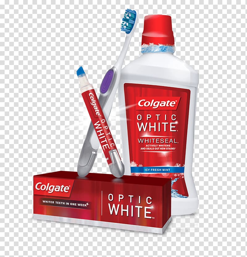 Mouthwash Colgate Optic White Toothpaste Tooth whitening Colgate Max White Toothbrush, coffee stains teeth transparent background PNG clipart