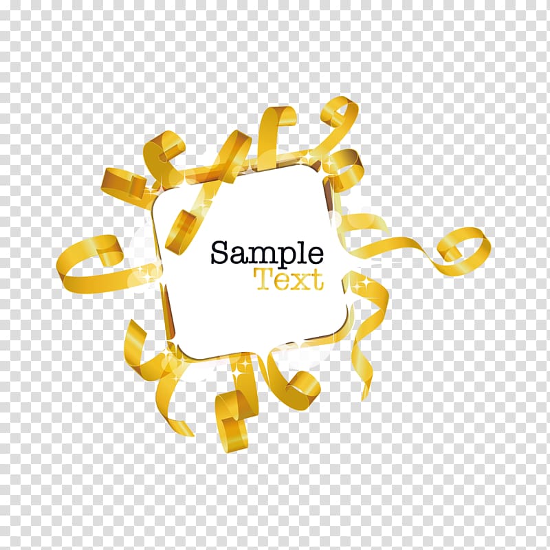 Ribbon Graphic design, gold ribbon decoration transparent background PNG clipart