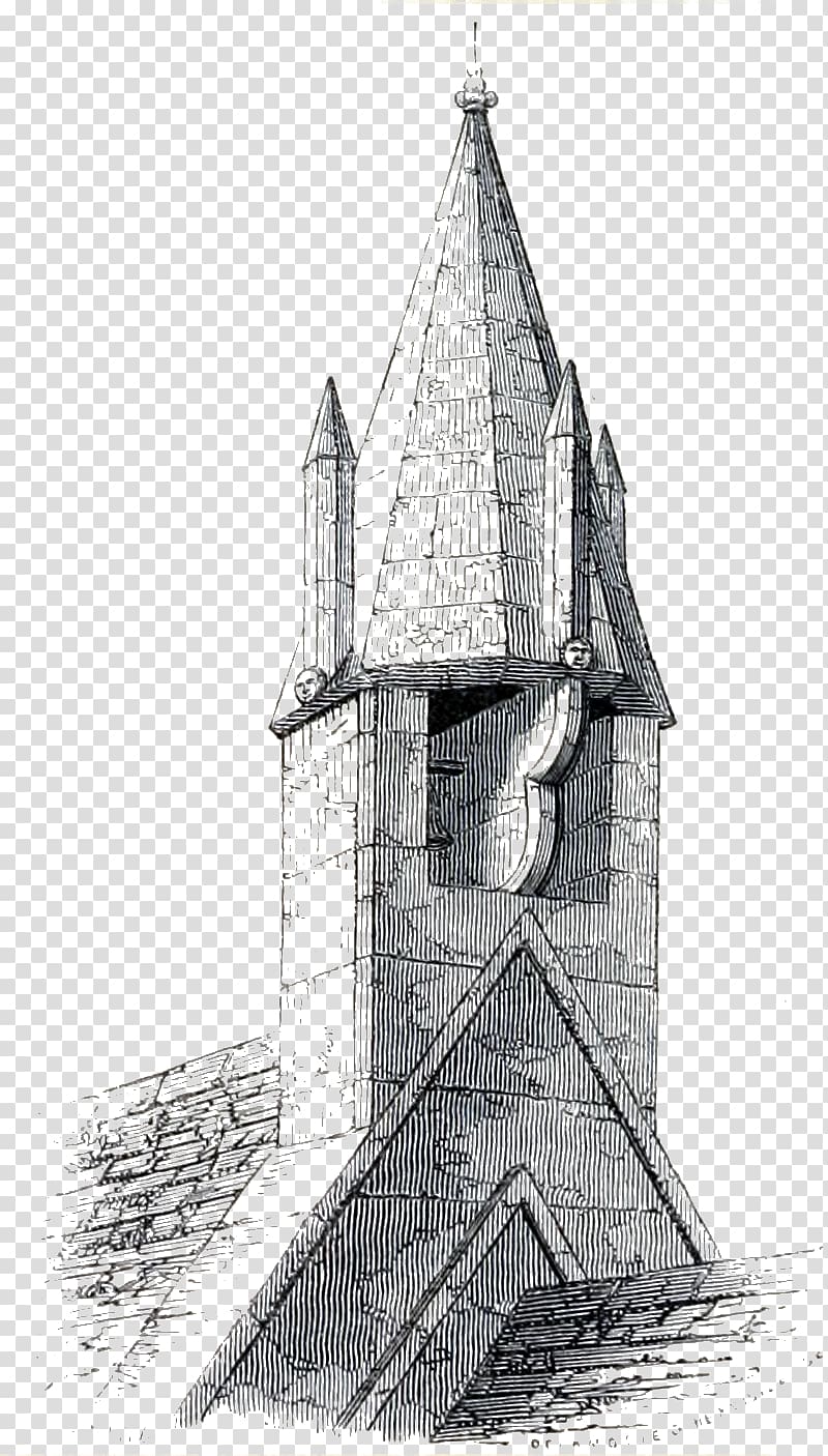 Drawing Steeple Chapel Facade Medieval architecture, archaeologist transparent background PNG clipart