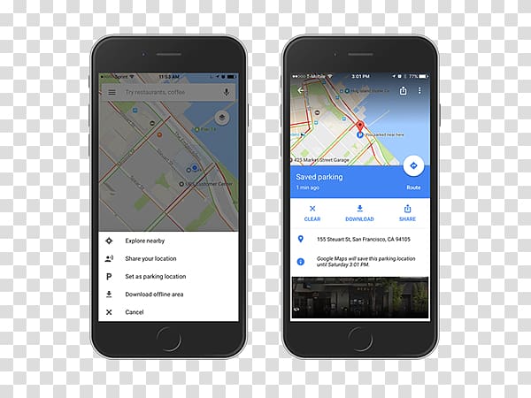 Apple Maps Google Maps, parked car transparent background PNG clipart