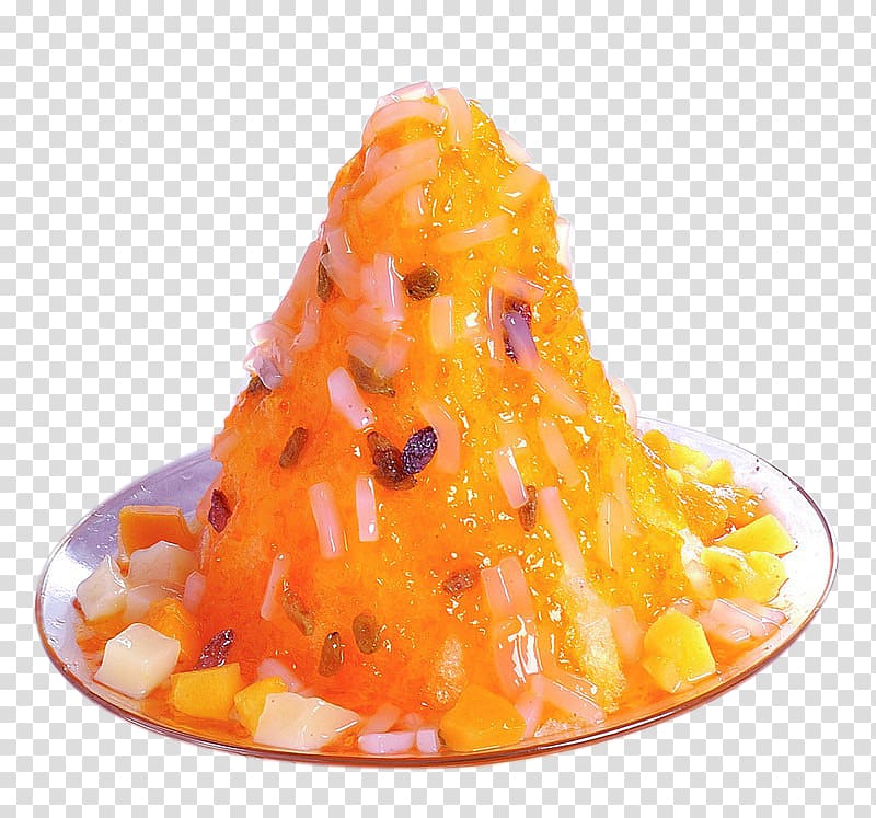 Ice cream Shave ice Orange, Ice orange sand transparent background PNG clipart