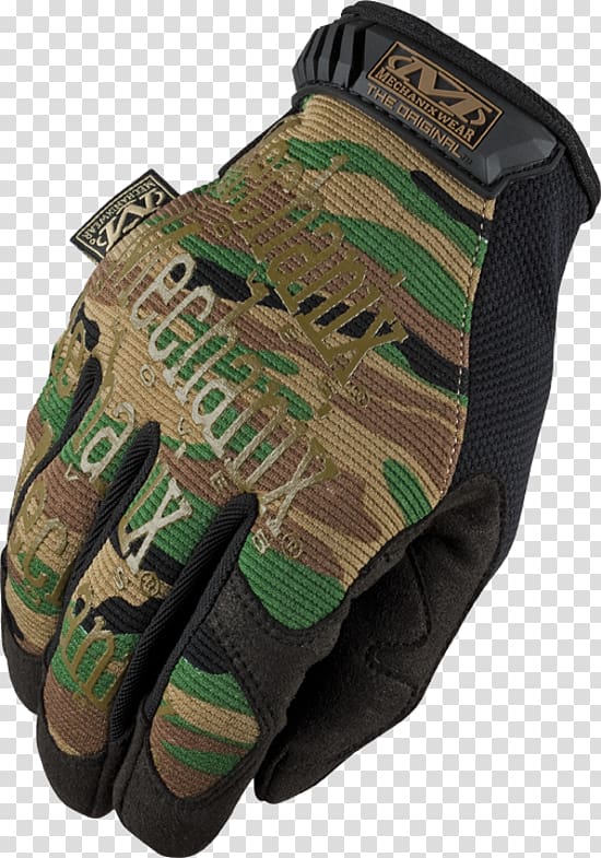 Baseball glove Mechanix Wear Camouflage Hand, safety gear transparent background PNG clipart