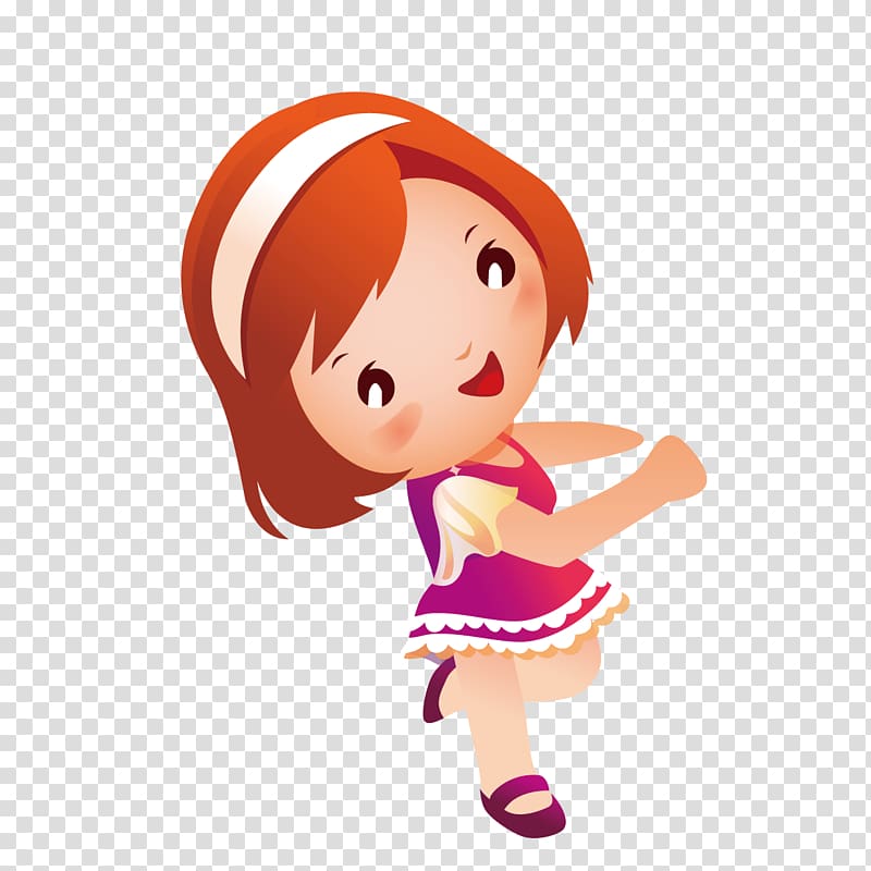 Dance Child , Cute cartoon dancing girl transparent background PNG