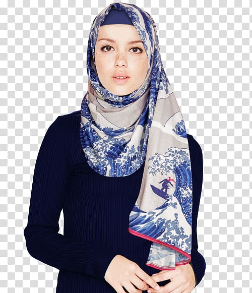 woman in blue and grey hijab, Hijab Shawl Designer Muslim, hijab transparent background PNG clipart