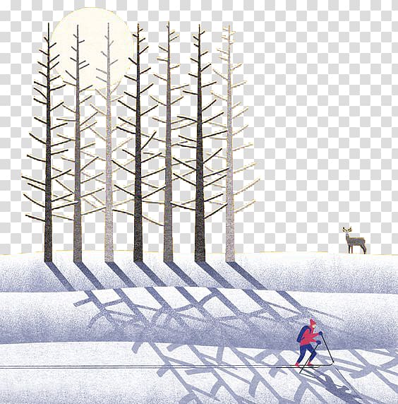 Drawing Art Illustration, Snow skiing teenager transparent background PNG clipart