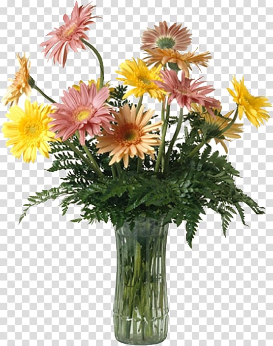 assorted-color flowers in glass vase, Flowers in a Vase Vase of Flowers, Daisy Vase transparent background PNG clipart