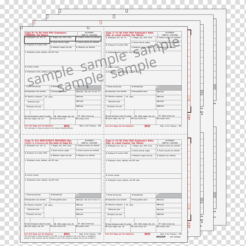 Form W-2 IRS tax forms Document Tax report, Form W2 transparent background PNG clipart