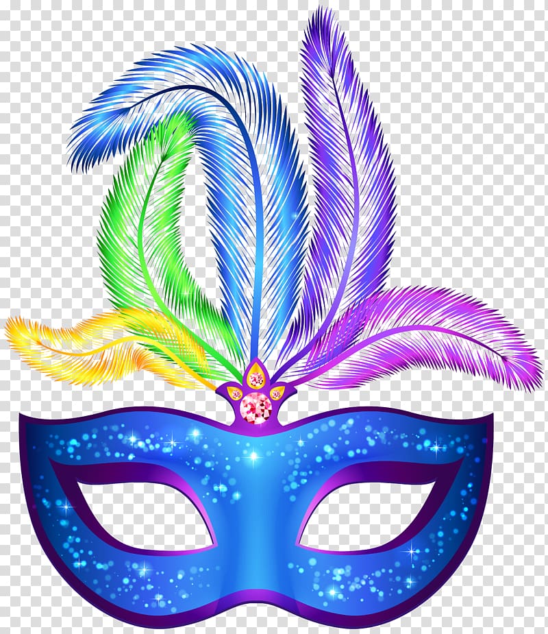 blue, yellow, green, purple, and pink masquerade mask illustration, Carnival of Venice Mardi Gras in New Orleans Brazilian Carnival Mask, Carnival mask transparent background PNG clipart
