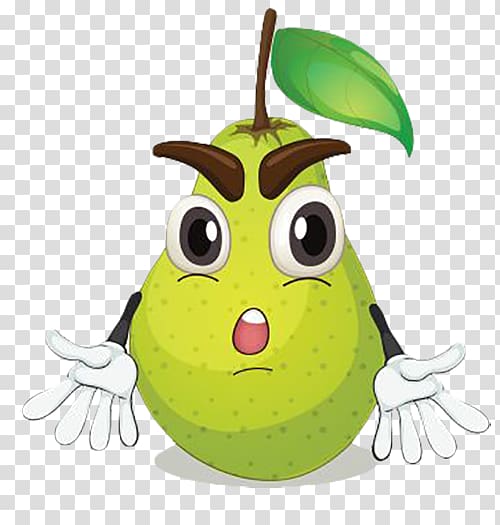 Pear Illustration, Green snow pear villain transparent background PNG clipart