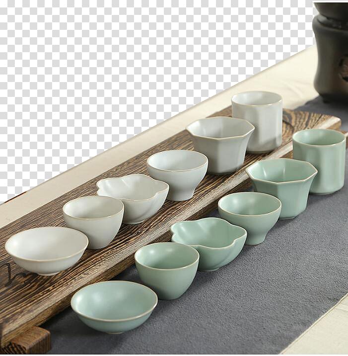 Tea Porcelain Ceramic Cup Chawan, Japanese cup on the table transparent background PNG clipart