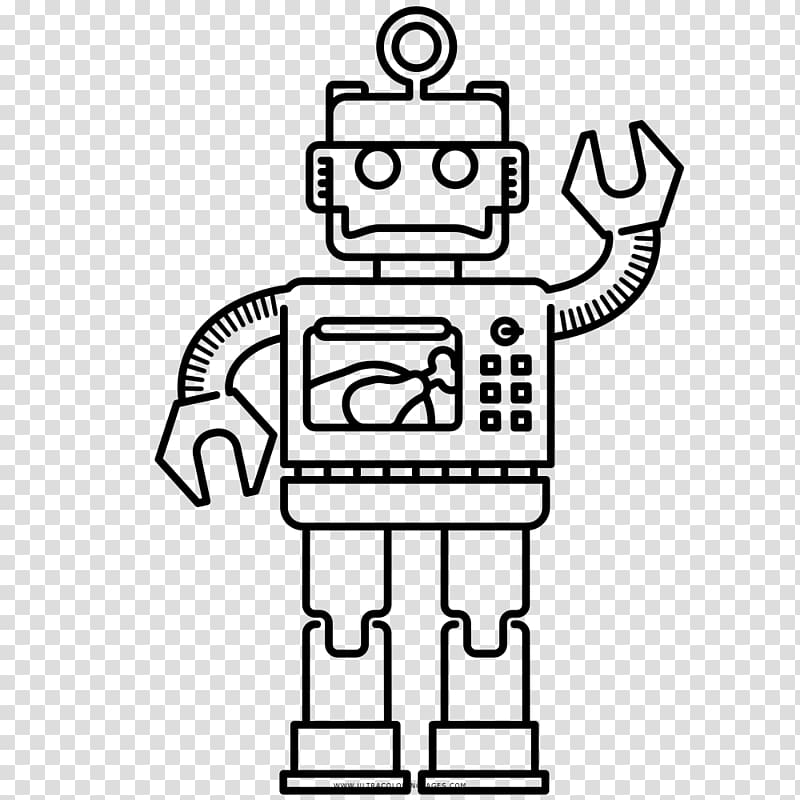 Robot Coloring book Drawing Automaton, robot transparent background PNG clipart