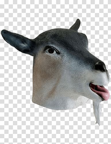 gray goat head, Goat Mask transparent background PNG clipart