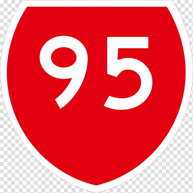Interstate 95 in South Carolina US Interstate highway system Traffic sign Road, road transparent background PNG clipart