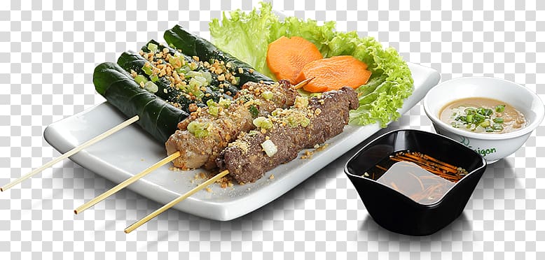 Yakitori Satay Kebab Skewer Plate lunch, Menu transparent background PNG clipart
