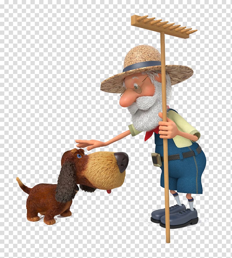 3D illustration. Tired Farmer 3D cartoon character. Farmer is